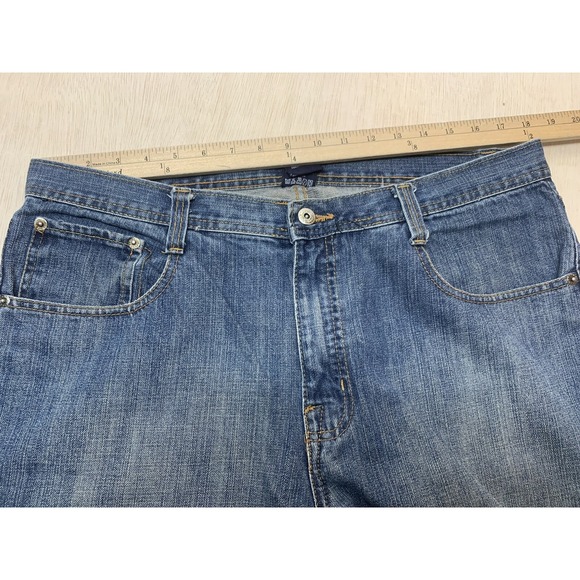 Qruel Jeans Mens 36/32 Approx 36x31‎ Demin Blue Straight Leg - Picture 6 of 8